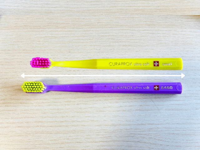 クラプロックス歯ブラシの口コミ・評判は?実際に使用して使い心地を徹底レビュー! 10 クラプロックスの5460とスマート長さの比較